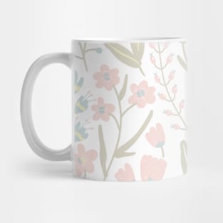 Leaves illustration pattern pinky and green Mug